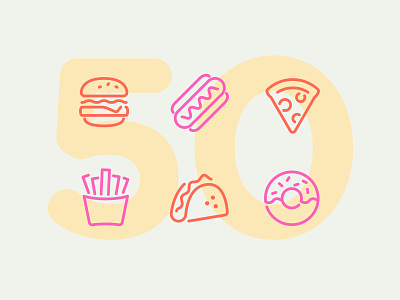 Day 50 app business food app icon icon set icons illustration interface ios iphone junk line pixi ui vector