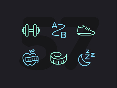 Day 57 fitness icon icon set icons illustration line ui vector workout