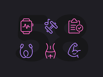 Day 58 fitness icon icon set icons illustration line ui vector workout