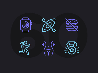 Day Six-Oh! fitness icon icon set icons illustration line ui vector workout