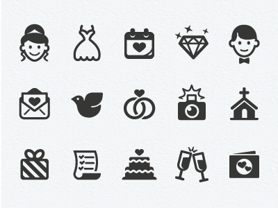 Wedding Icons Final black icon set icons mono ui wedding