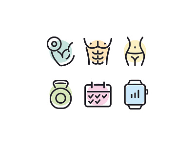 Fitness Line Icons exercise fitness icon icon set icons illustration line training vector workout