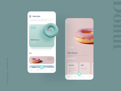 Donuts Interface Practice app design ui