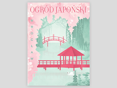 Ogród Japoński | Wrocław | Poster floral graphic illustration illustrator poland polska poster texture travel typography vector vintage