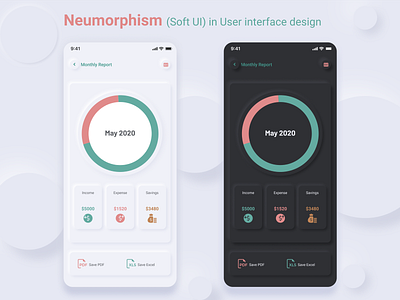 Neumorphism  Soft UI  in User interface design Desig Trends 2020