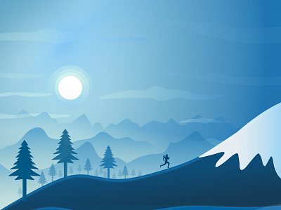 Solo Travelling. illustration landscape mountains solo solo travelling