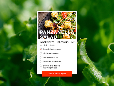 Daily UI #040 Recipe