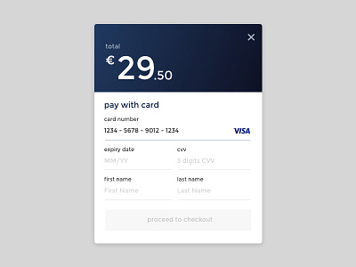 Credit Card Checkout card checkout creditcard dailyui design interface ui visa