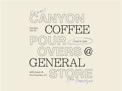 Canyon Coffee x General Store Flyer — No.2