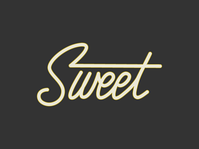 Pretty Sweet cursive lettered script sweet type