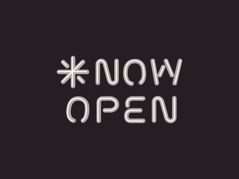 Now Open for Viewing gif neon sign now open portfolio vector