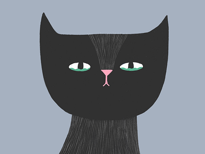 Sad Cat blackcat cat digital illustration illustration procreate sad simplistic