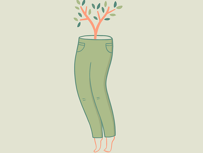 Growth digital illustration feet green growth illustration leaves legs pants plant procreate tree