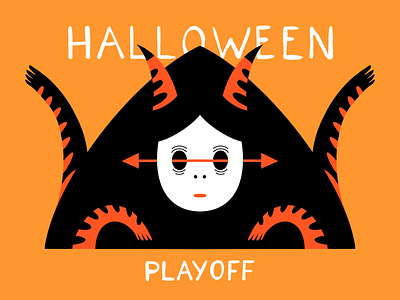 Sticker Mule Halloween Playoff character design cute digital illustration girl haloween illustration monster orange playoff procreate scary stickermule