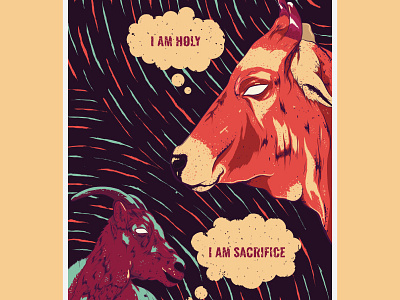 Holy Sacrifice adobe illustrator cow digital art goat graphic design illustration illustrator night poster art poster design thoughts vector visual identity wacom