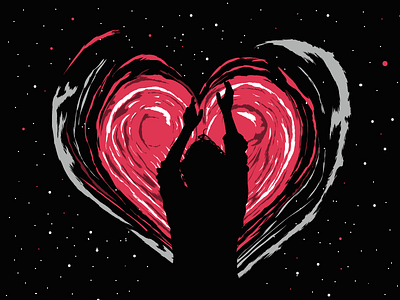 Red Heart adobe beauty black boy dark desire digital art feelings illustration illustrator love magic night nightlife pixels red stars ui vector vectorart