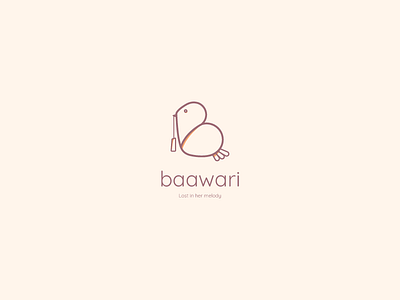 Bawaari - Logo concept 2 android app bags bawaari bird logo branding design feminine girly graphic icon illustration mark outline pastels soft strokes vector visual identity website