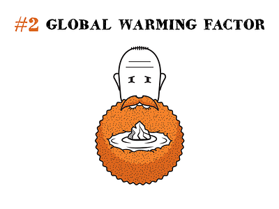 #2 Global Warming Factor factor glacier global warming heat hipster beard illustration melting orange