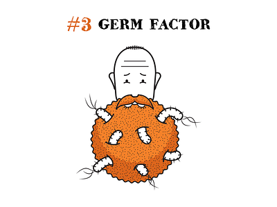#3 Germ Factor factor germs hipster beard illustration orange toilet sink