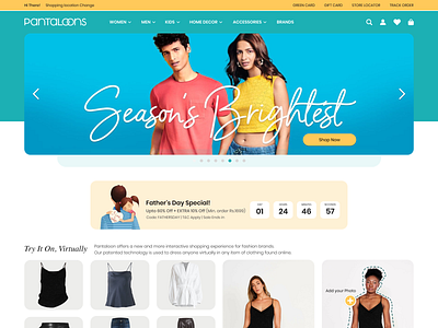 Pantaloons e-commerce website (Pitch work) design task e commerce online shopping pitch product design ui ui design task virtual clothing website