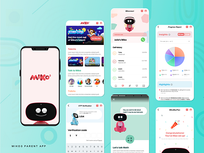 Miko 3 Parent App interactive robot kids progress report miko 3 miko max mobile app mobile interface design parent app video calling