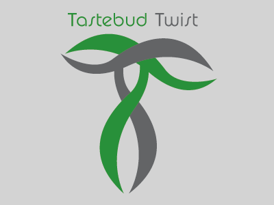 Tastebud Twist foodie logo typography vector