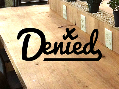 Denied edgy logo sticker stickermule text word mark