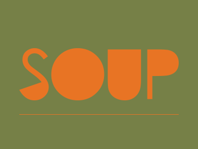 Soup abstract autumn fall font fontography food hidden image ladle logo soup