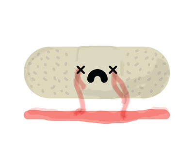 Ouch bandage blood character illustration texture