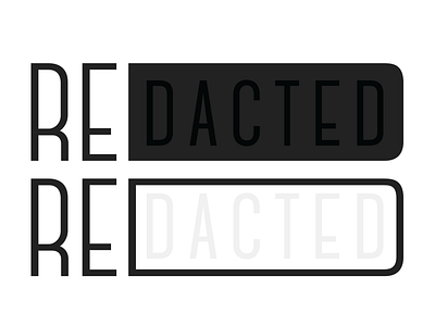 Re[dacted] concept idea logo monochromatic redact wordmark