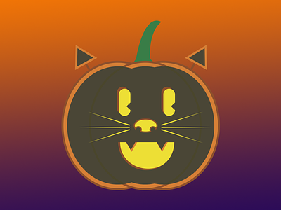 Cat-O-Lantern autumn cat fall halloween illustration jack-o-lantern pumpkin spooky