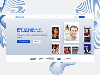 Website Design for Agora.io adobe photoshop communication designer rtc video call voice call website banner website design website live