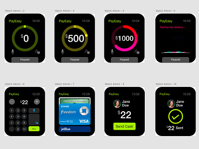 iWatch App for Payment appdesign apple watch interaction design iwatch minimal design modern app modern design payment ux design watch os