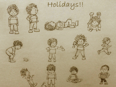 Holidays2 boy character fun holidays illustration pencil