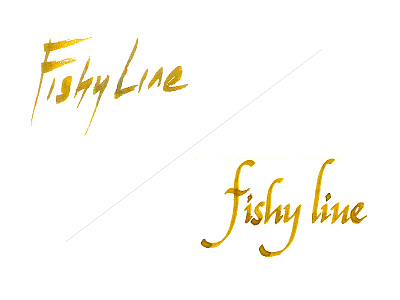 Fishy line - Logo calligraphy clothing branding fish typo