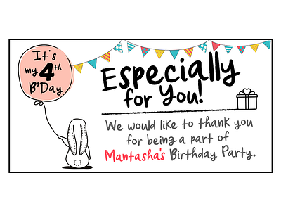 Especially for You! birthday birthday sticker illustration typo