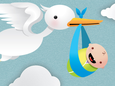 Baby Delivery baby illustration stork