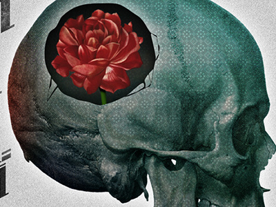 Beautiful Mind Closeup photo edit rose skull