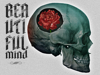 Beautiful Mind photo edit rose skull