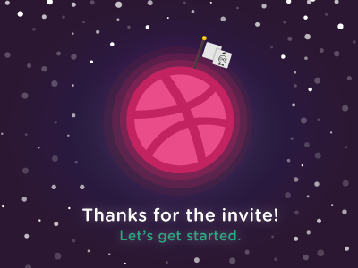 Hi Dribbble ball debut dribbble first shot illustration invitation planet space thanks