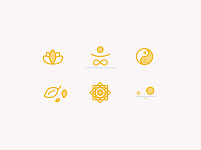 Mindfulness Icons adobe design icons mindfulness minimal vector yellow