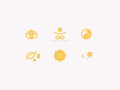 Mindfulness Icons adobe design icons mindfulness minimal vector yellow