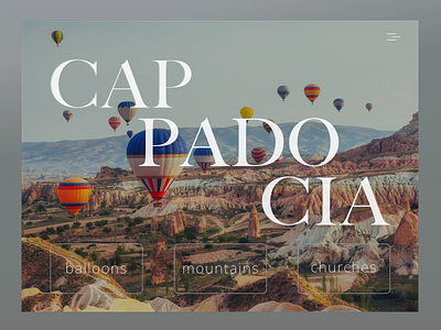 Travel in Cappadocia concept design photo sketch app travel typography ui web deisgn