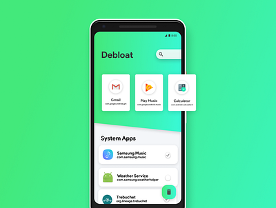 Debloat app android app ui uidesign