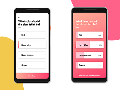 Class Management App - Polls android app ui