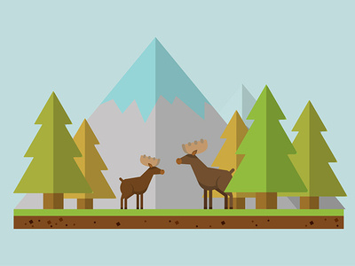 wildlife graphic illustration moose wildlife