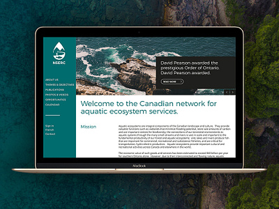 Nserc homepage research uxdesign water
