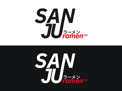 Sanju Ramen - Logo Design affinity designer branding design japanese logo ramen sanju typography