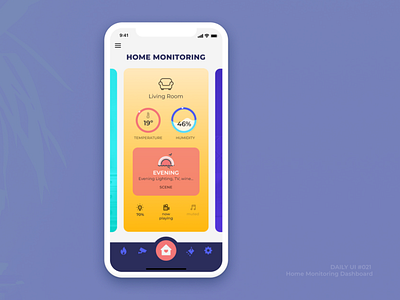 021 Home Monitoring Dashboard dailyui flat smarthouse ui ux