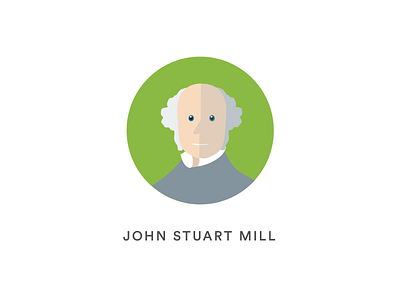 John Stuart Mill design flat design icon illustration logo philosophy portret shadows the good place